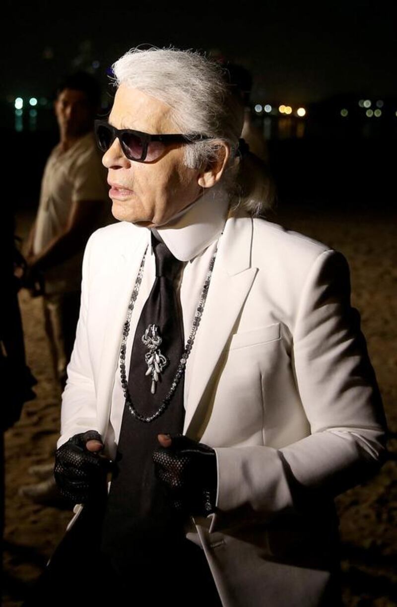 Karl Lagerfeld shows Chanel Cruise collection in the UAE at celeb-studded party on secret island. Ah, good old Karl Lagerfeld. No end-of-year culture round-up can be complete without the creative director of Chanel getting himself into a pickle (by calling Adele fat, for starters) or amusing the Twitterverse with missives from his cat, Choupette. Except, this time, he was actually making headlines in the UAE for something approaching work: for the first time, Chanel’s Cruise collection was presented in Dubai. Well, an immaculately appointed private island off the coast of Dubai – but you get the gist. Janelle Monae, Tilda Swinton, Freida Pinto, Dakota Fanning, Vanessa Paradis – they were all given the full VIP treatment by Lagerfeld. Vogue called the evening “stunning” – which, well, it was. Francois Nel / Getty Images