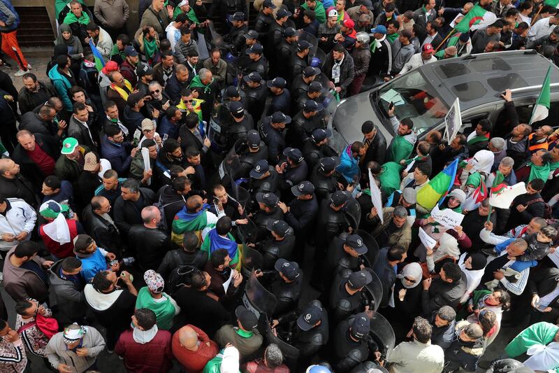 Algerians protest against President Abdelaziz Bouteflika in Algiers. EPA