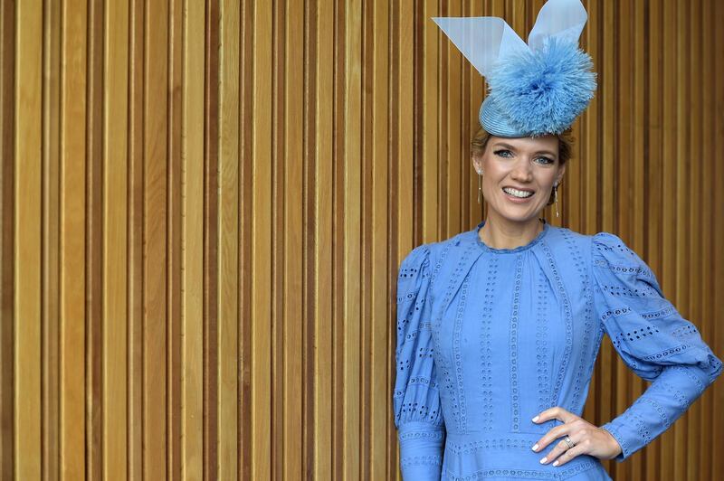 Charlotte Hawkins poses during Royal Ascot 2021 at Ascot Racecourse in Ascot, England. Getty Images