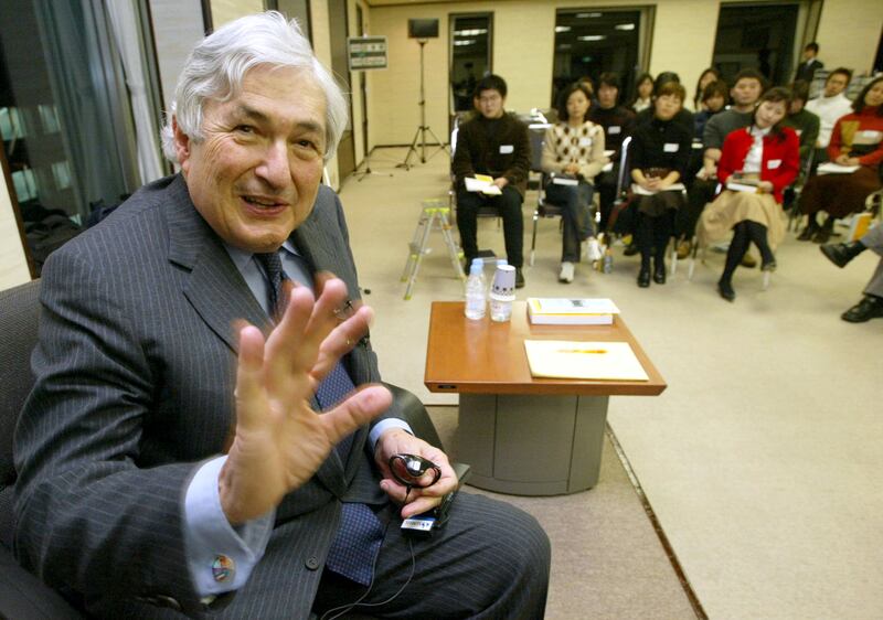 Former World Bank president Wolfensohn attends a meeting with students in Tokyo, Japan, on January 15, 2003. Getty Images
