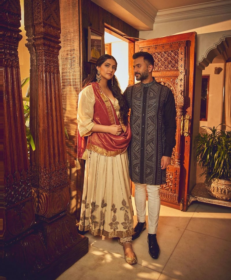 Sonam Kapoor Ahuja and her husband, businessman Anand Ahuja. The couple's tasteful London home often graces the pages of lifestyle magazines. Photo: Instagram / sonamkapoor