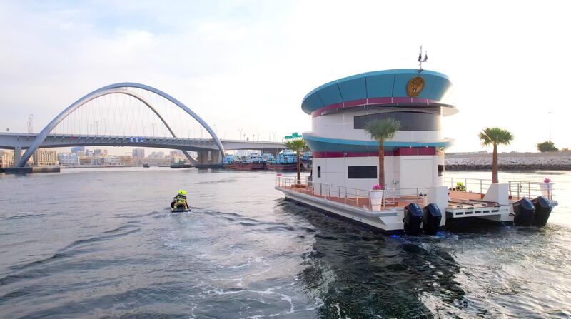 The new floating fire station aims to reduce emergency response times to just four minutes. Photo: Dubai Civil Defence