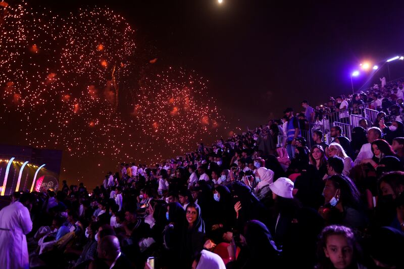 A large crowd is seen during the opening ceremony of the Riyadh season, in Riyadh, Saudi Arabia, October 20, 2021.  REUTERS / Ahmed Yosri