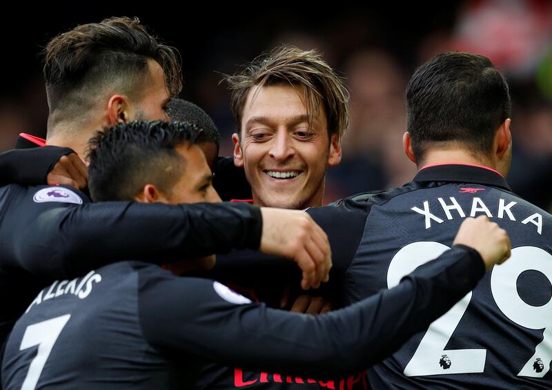 Centre midfield: Mesut Ozil (Arsenal) – The playmaker showed his class in Arsenal’s 5-2 win at Everton, getting both his first goal and his first assist of the season. Phil Noble / Reuters