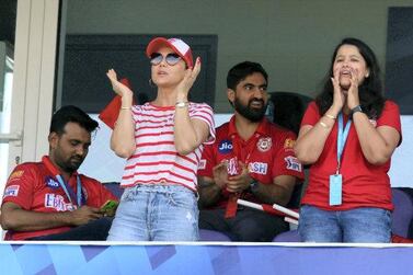 Preity Zinta owner of KXIP during match 53 of season 13 of the Dream 11 Indian Premier League (IPL) between the Chennai Super Kings and the Kings XI Punjab at the Sheikh Zayed Stadium, Abu Dhabi in the United Arab Emirates on the 1st November 2020. Photo by: Rahul Goyal / Sportzpics for BCCI