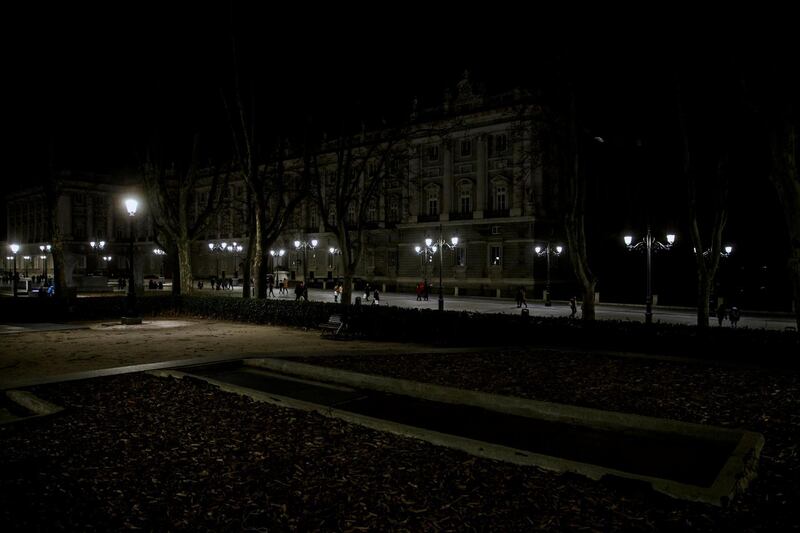 The Royal Palace, after the lights were switched off for Earth Hour, in Madrid, Spain. Juan Medina / Reuters