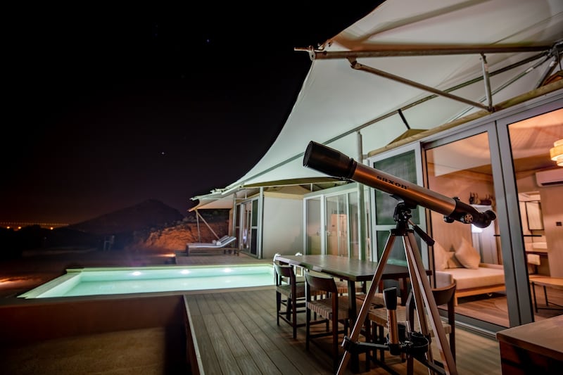 Mysk Moon Retreat features dome tents with private pools.
