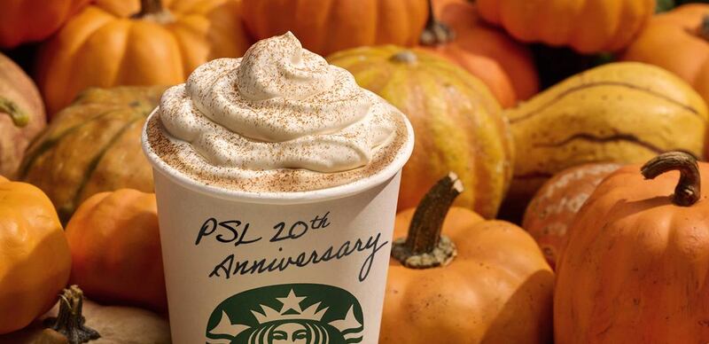 Pumpkin spice latte, or PSL, turns 20 this year. Photo: Starbucks