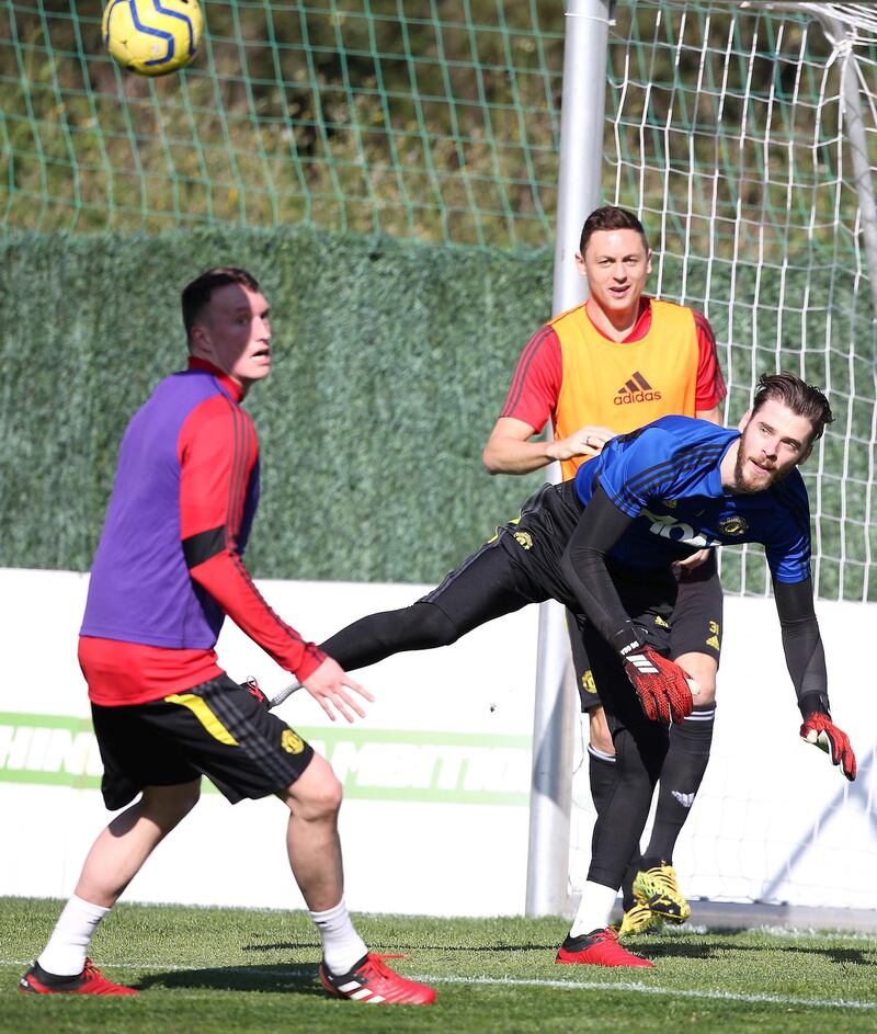 MALAGA, SPAIN - FEBRUARY 10: (EXCLUSIVE COVERAGE) David de Gea of Manchester United in action during a first team training session on February 10, 2020 in Malaga, Spain. (Photo by Matthew Peters/Manchester United via Getty Images)