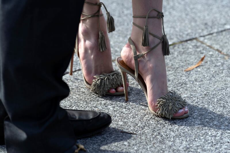 Fashion did not suffer despite the winter chill. AP