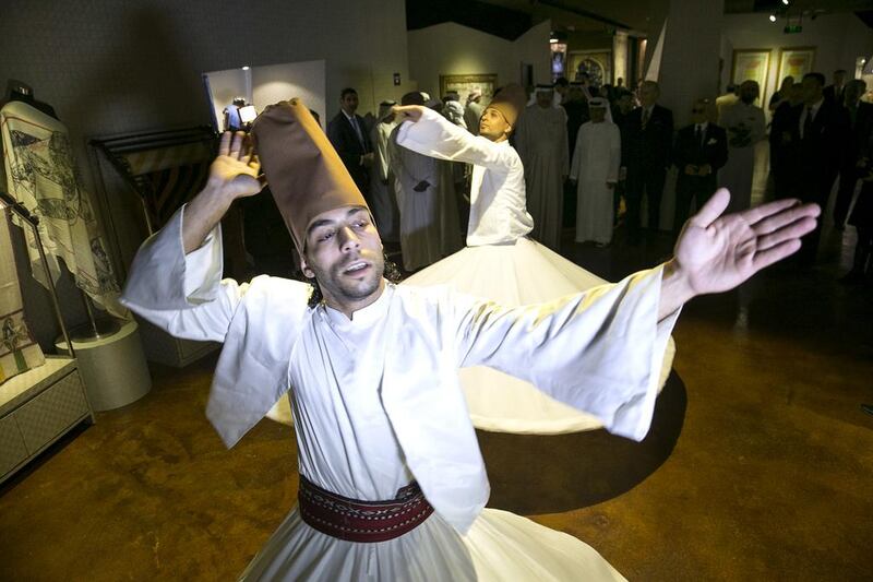 Traditional dance marked the opening last night of Miraj, an Islamic art centre in Abu Dhabi. Silvia Razgova / The National