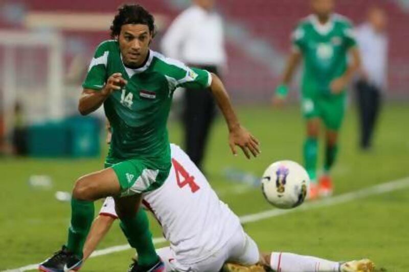 Ahmed Yasin, left, has not made a huge impression this Gulf Cup for Iraq but that could all change quickly against the UAE on Friday in the final.