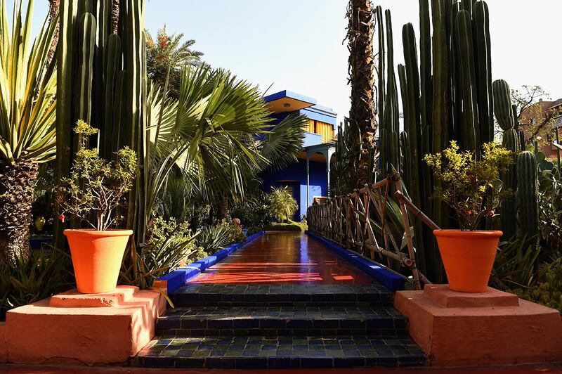 MARRAKECH, MOROCCO - SEPTEMBER 12:  General views of Jardin Majorelle on September 12, 2014 in Marrakech, Morocco.  (Photo by Christopher Lee/Getty Images)