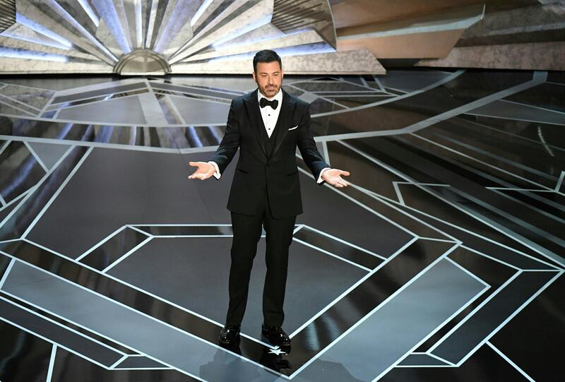 Comedian Jimmy Kimmel delivers a speech during the opening of the 90th Annual Academy Awards show on March 4, 2018 in Hollywood, California. (Photo by Mark RALSTON / AFP)