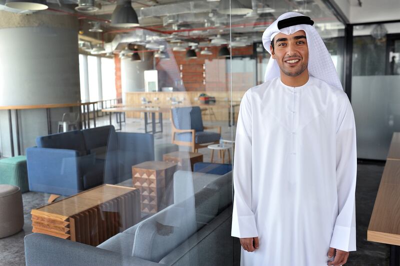 Fahad Al Ahbabi, the co-founder of GlassQube, says the passion it takes to suceed in falconry is the same that lets you succeed in business. Delores Johnson / The National
