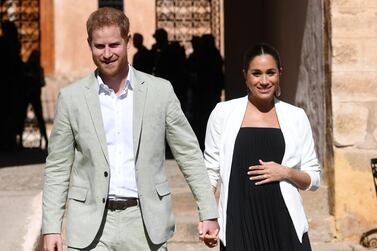 Britain's Meghan, Duchess of Sussex and Prince Harry the Duke of Sussex visit the Andalusian Gardens in Rabat, Morocco on February 25, 2019. Reuters
