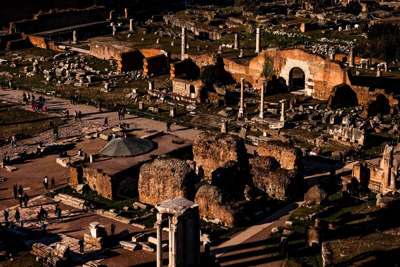 The Roman Forum is pictured from the Palatine Hill in Rome. AFP