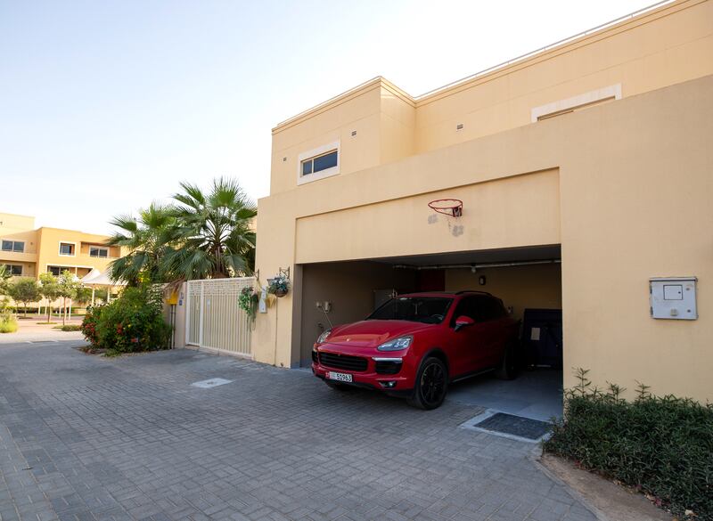The standalone villa has its own private parking area. 