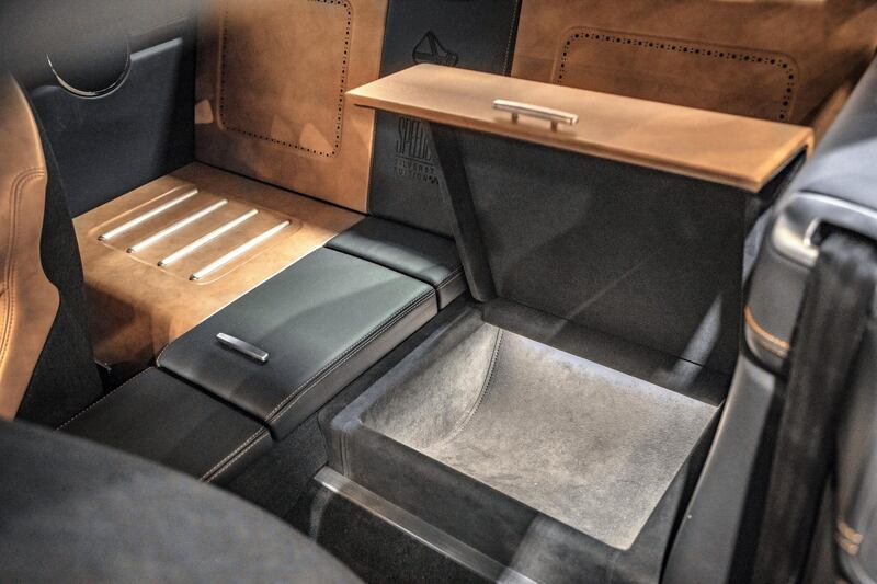 The one example produced so far is a two-seater, with storage spaces behind the front seats. David Brown Automotive