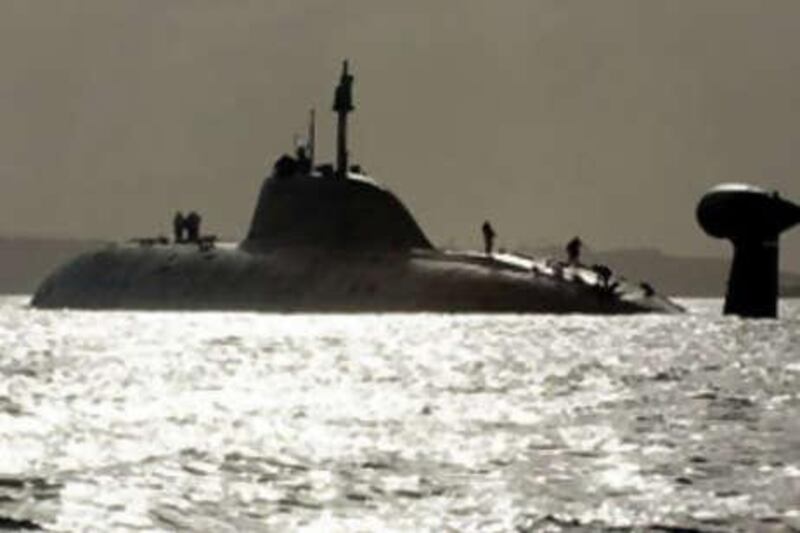 One of Russia's Shchuka, also known as Akula-class by Nato, submarines. The vessel is the same type as the submarine where at least 20 people were killed in an accident on Nov 9 2008.