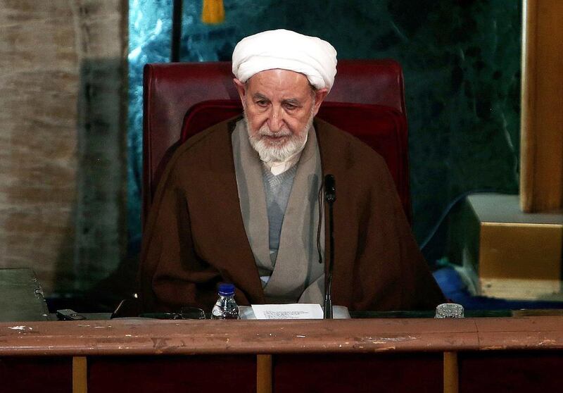 Iran's former judiciary chief Mohammad Yazdi attends a session of the Council of Experts in the capital Tehran on March 10, 2015, before being appointed as the council's new head. Behrouz Mehri/AFP Photo 

