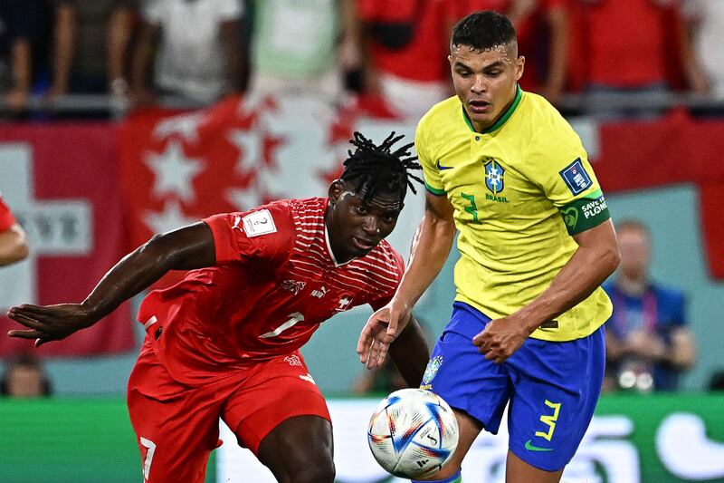 Thiago Silva 7: Blocked a 52nd minute Switzerland attack after Brazil were caught out. Moved up and down the pitch with ease. Defies his age by performing at the highest level for 98 minutes. AFP