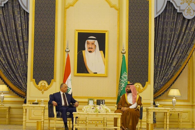 Saudi Crown Prince Mohammed bin Salman meets Iraqi Prime Minister Mustafa Al Kadhimi, in Jeddah. Reuters