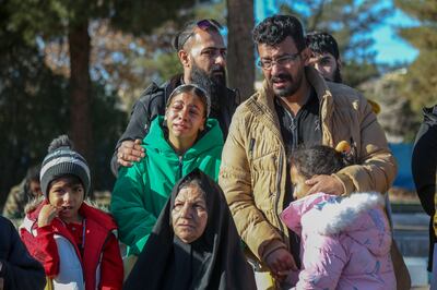 Relatives mourn victims of the explosion in Kerman. Getty Images