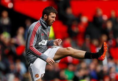 Soccer Football - Premier League - Manchester United vs Liverpool - Old Trafford, Manchester, Britain - March 10, 2018   Manchester United's Michael Carrick during the warm up before the match   Action Images via Reuters/Jason Cairnduff    EDITORIAL USE ONLY. No use with unauthorized audio, video, data, fixture lists, club/league logos or "live" services. Online in-match use limited to 75 images, no video emulation. No use in betting, games or single club/league/player publications.  Please contact your account representative for further details.