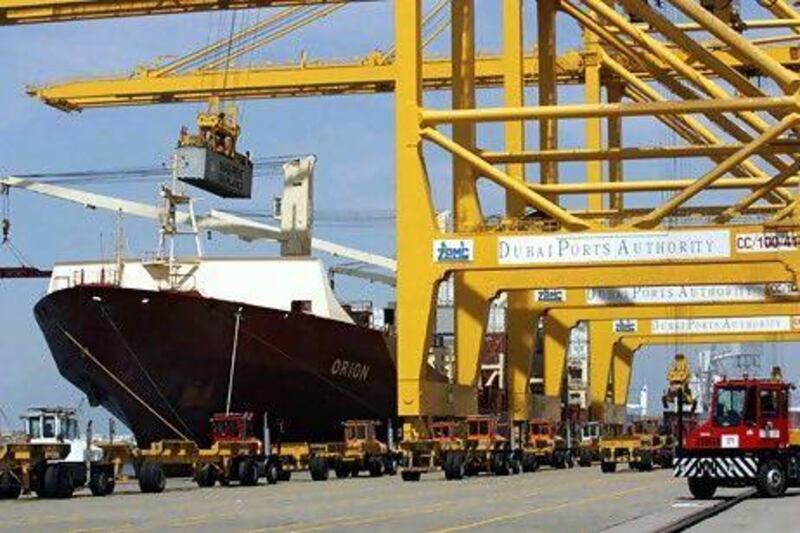 DP World handled more containers in its Jebel Ali operation than ever before in the second quarter. Rabih Moghrabi / AFP