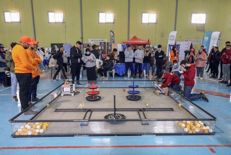 Teams design, build and code robots to compete against each other.