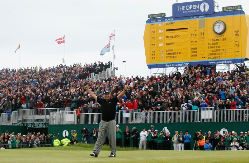 2011: Darren Clarke (Northern Ireland) finished -5 par, three strokes ahead of Dustin Johnson and Phil Mickelson at Royal St George's. AP