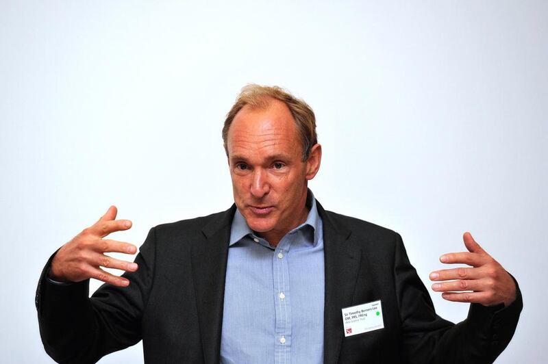 British computer scientist Tim Berners-Lee, who is credited with inventing the worldwide web, will discuss the state of the digital planet at the media summit. Carl Court / AFP