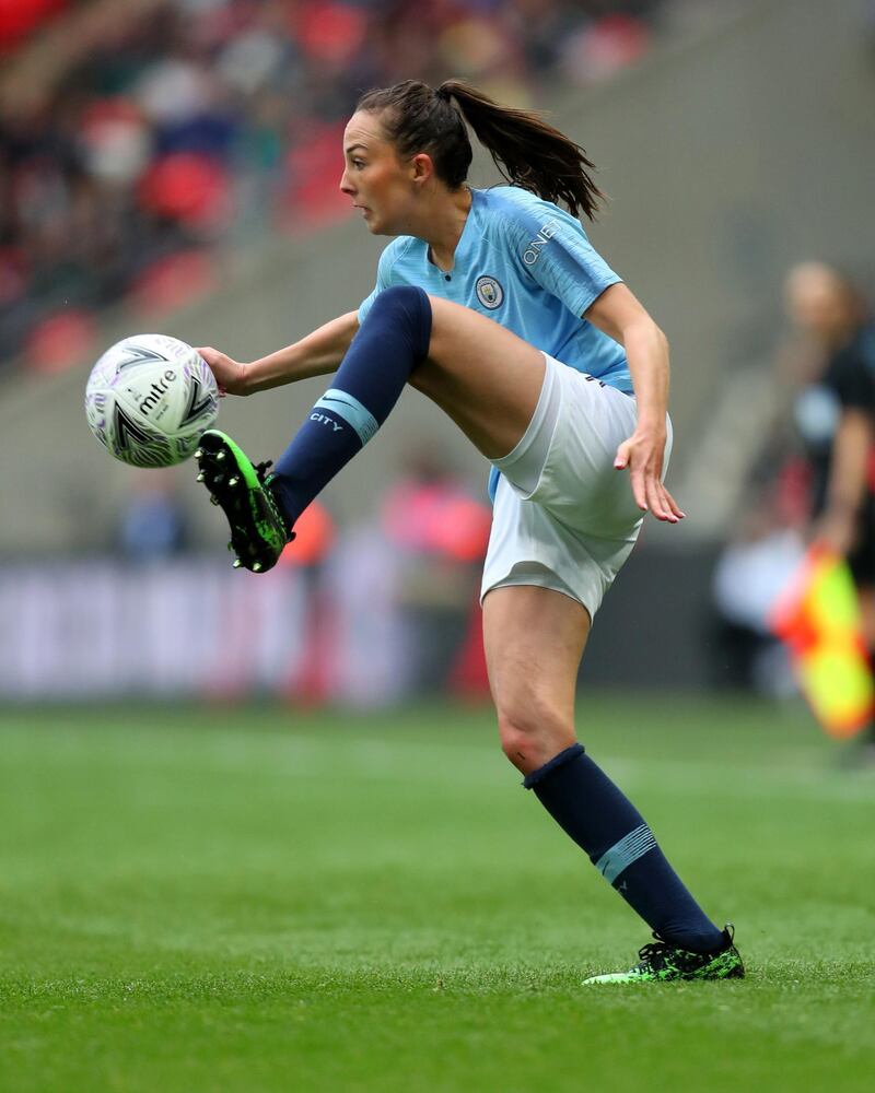 LONDON, ENGLAND - MAY 04: Caroline Weir of Manchester City  during the Women's FA Cup Final match between Manchester City Women and West Ham United Ladies at Wembley Stadium on May 04, 2019 in London, England. (Photo by Catherine Ivill/Getty Images)