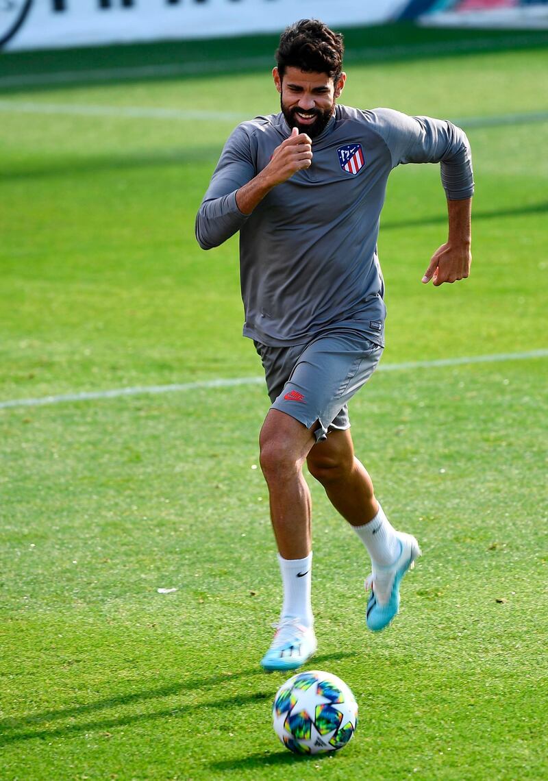 Atletico Madrid's Diego Costa at training. AFP