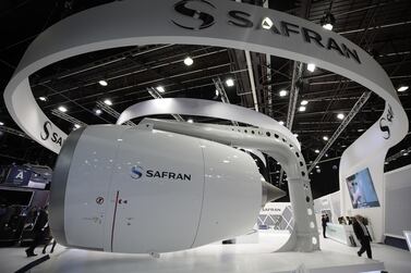 An Airbus SE A330neo jet engine sits on display in the Safran Nacelles SAS exhibition area during the 53rd International Paris Air Show at Le Bourget, in Paris, France, on Monday, June 17, 2019. The show is the world's largest aviation and space industry exhibition and runs from June 17-23. Photographer: Jason Alden/Bloomberg