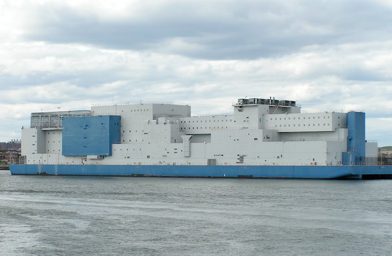 Vernon C. Bain Correctional Center has become a permanent fixture on New York City’s East River. Photo: Wikipedia