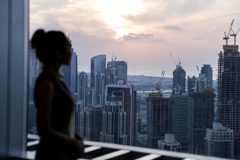 DUBAI, UNITED ARAB EMIRATES - OCTOBER 31, 2018. 
View from  NEOS at Address Downtown Dubai.

(Photo by Reem Mohammed/The National)

Reporter:
Section:  AL