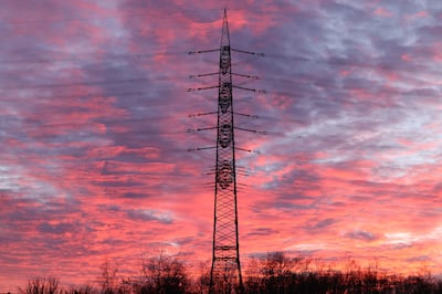 A high-voltage transmission tower in Niederaussem, Germany. Getty Images