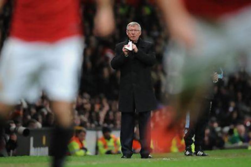 Sir Alex Ferguson watched Manchester United clinch a 20th title against Aston Villa last month. Peter Powell / EPA