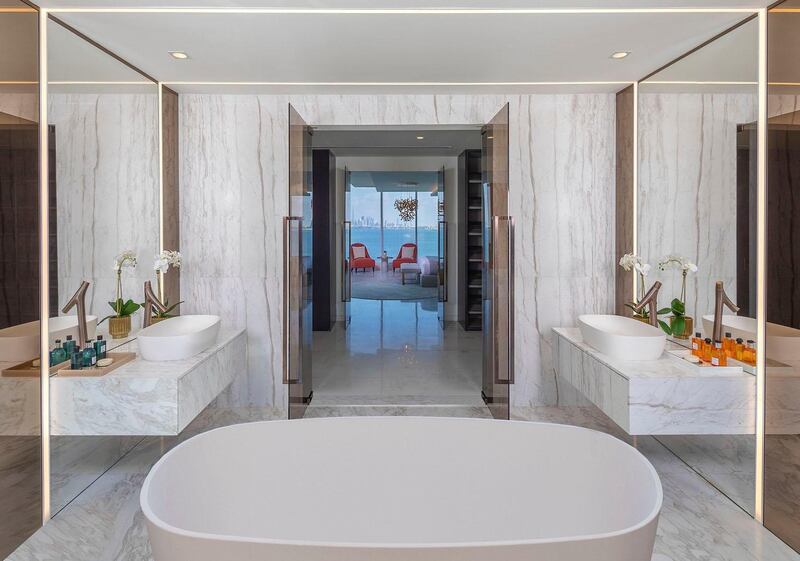 Bathroon main room of the presidential penthouse at Serenia Residences at the crescent of The Palm Jumeirah. Courtesy Palma Holding