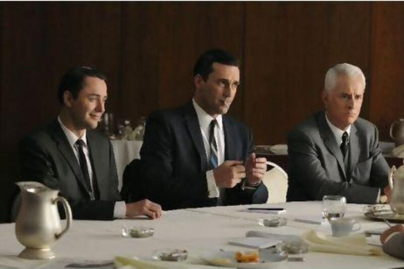 The cast of Mad Men. The hit TV series returned to US screens last night.