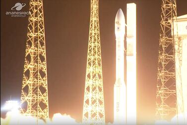FalconEye1 launches on board a Vega rocket from Guiana Space Centre on Thursday. Courtesy Arianespace