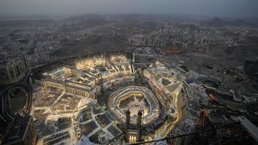 The Grand Mosque seen from the Clock Tower in Makkah, Saudi Arabia, during the Hajj pilgrimage. AP