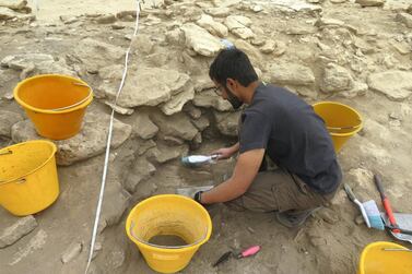  Tarek Al Hammadi carries out excavations at Marawah Island, Abu Dhabi’s earliest known settlement. Courtesy Department of Culture and Tourism - Abu Dhabi