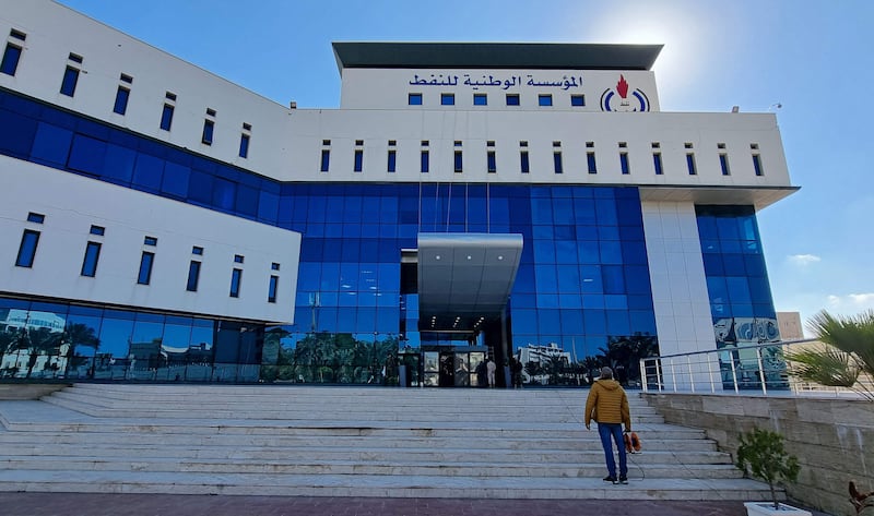 The headquarters of Libya's National Oil Corporation in Tripoli. The state-owned company said it is striving to increase oil production and bring it back to its normal rates. AFP