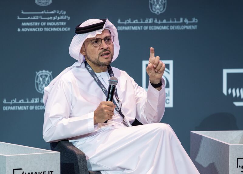 Mohammed Al Shorafa, left, chairman of the Abu Dhabi Department of Economic Development.