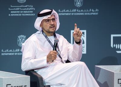 Mohamed Al Shorafa, chairman of the Abu Dhabi Department of Economic Development, during the Make it in the Emirates Forum. Victor Besa / The National