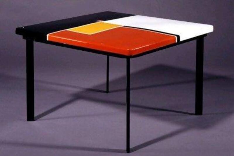 Homage to Mondrian coffee table by Mathieu Mategot. Courtesy of La Galerie Nationale