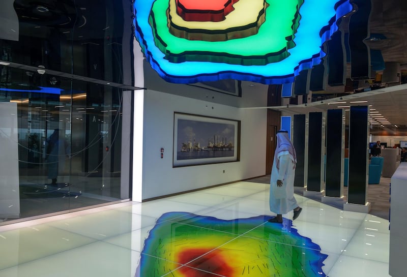 Abu Dhabi, United Arab Emirates - The Thamama room, which is the subsurface collaboration centre at the ADNOC headquarters, on February 25, 2018. (Khushnum Bhandari/ The National)
